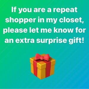 If you are a repeat shopper, let me know!